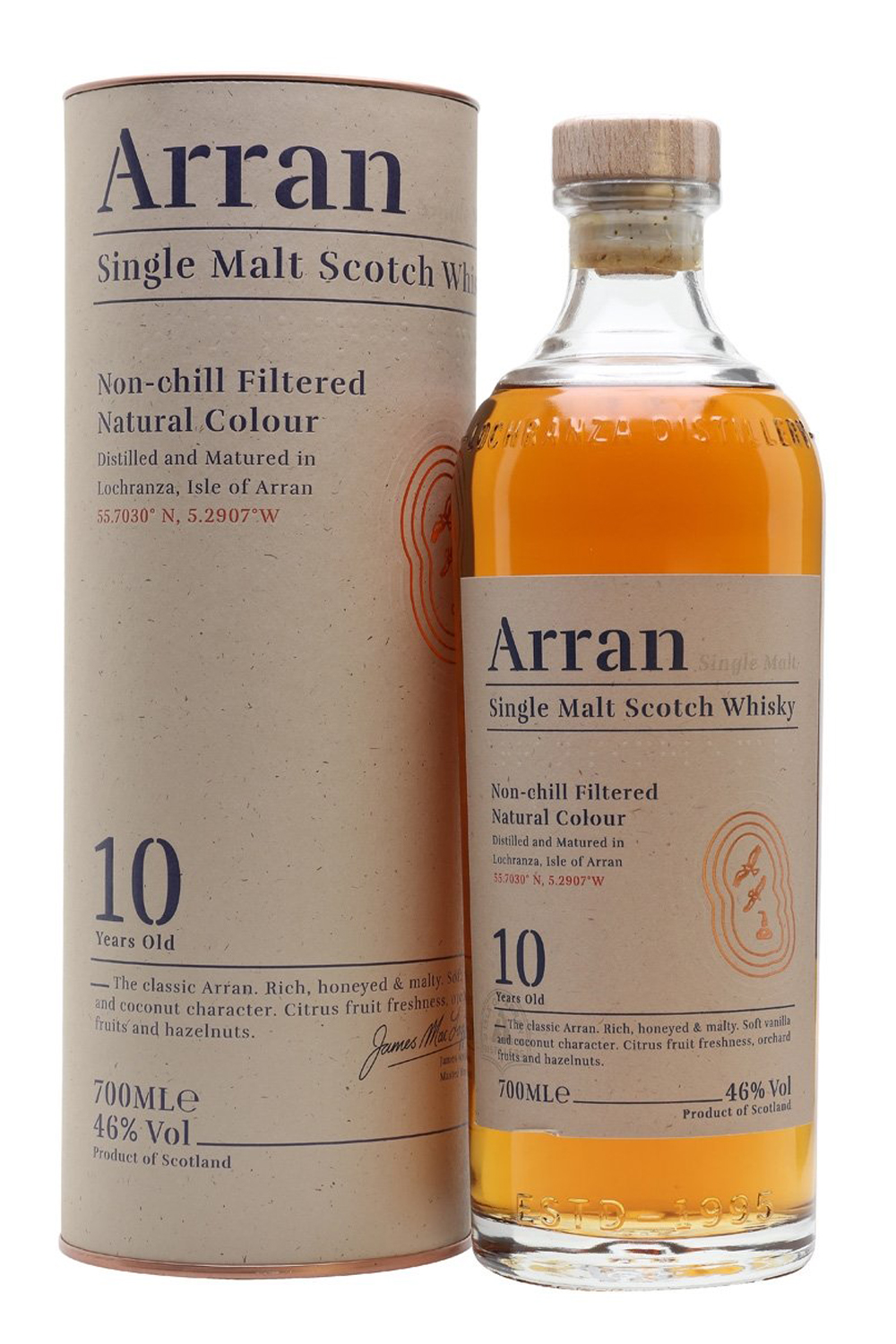 Arran 10 Year Old Single Malt Whisky, 46% ABV (6 x 70CL) - Jeroboams