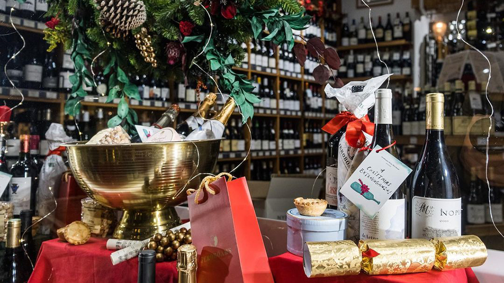 A Busy Wine Merchant at Christmas